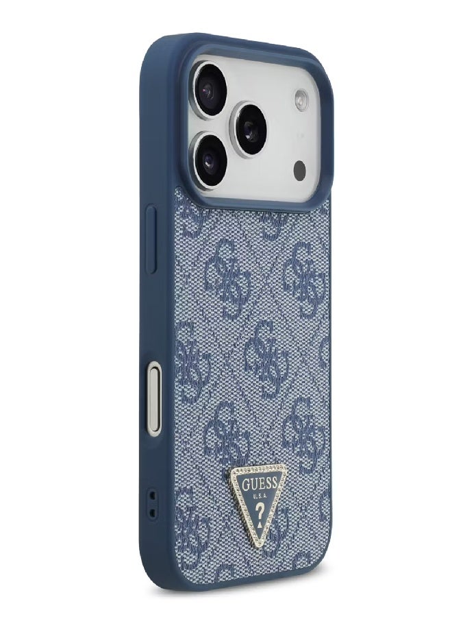 Guess MagSafe 4G PU Leather Case with Triangle Logo for iPhone 17 Pro - Blue - Image 4